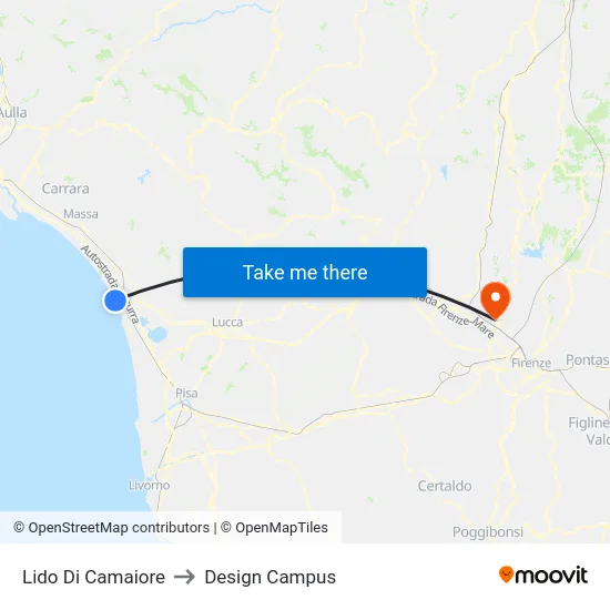Lido Di Camaiore to Design Campus map
