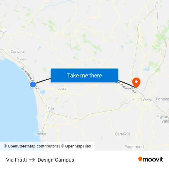 Via Fratti to Design Campus map