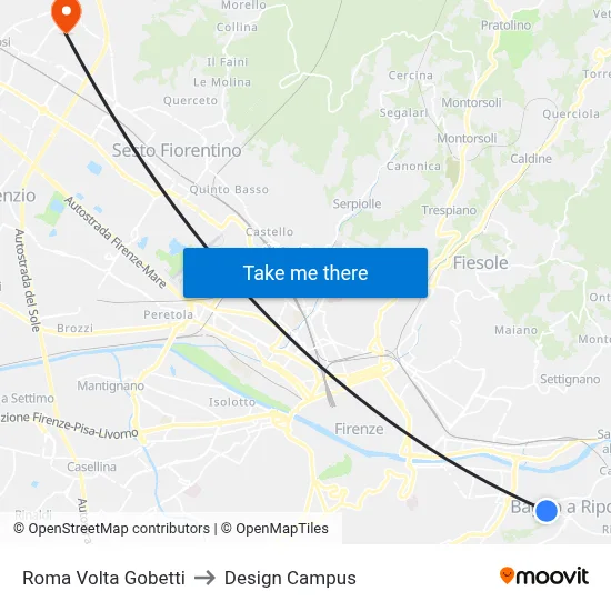 Roma Volta Gobetti to Design Campus map