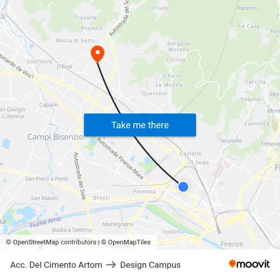 Acc. Del Cimento Artom to Design Campus map