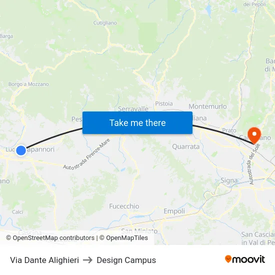 Via Dante Alighieri to Design Campus map