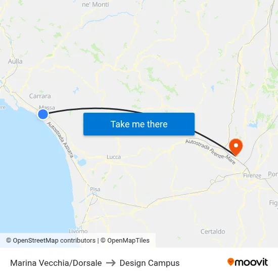 Marina Vecchia/Dorsale to Design Campus map