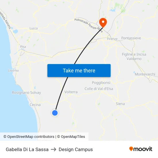 Gabella Di La Sassa to Design Campus map