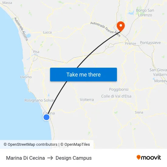 Marina Di Cecina to Design Campus map