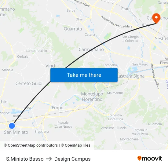 S.Miniato Basso to Design Campus map