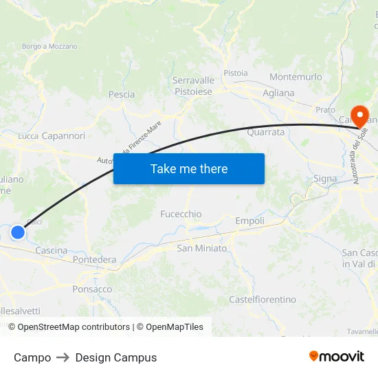 Campo to Design Campus map