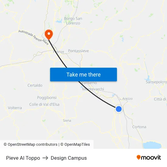Pieve Al Toppo to Design Campus map