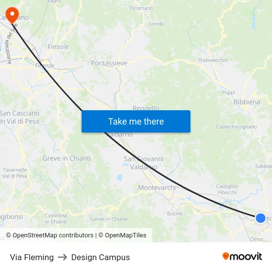Via Fleming to Design Campus map