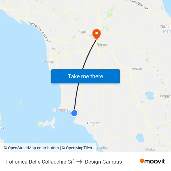 Follonica Delle Collacchie Cif to Design Campus map