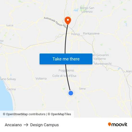 Ancaiano to Design Campus map