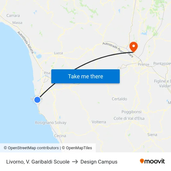 Livorno, V. Garibaldi Scuole to Design Campus map