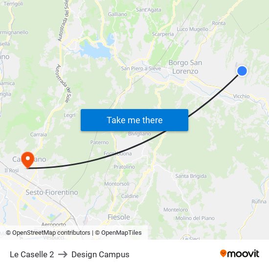 Le Caselle 2 to Design Campus map