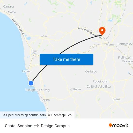 Castel Sonnino to Design Campus map