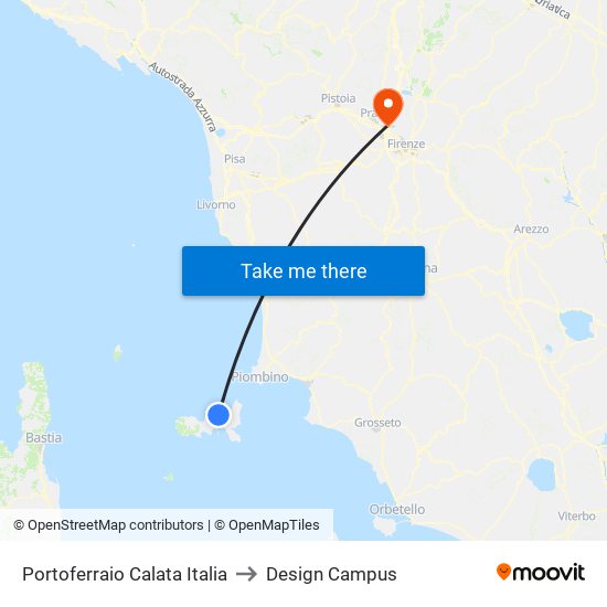 Portoferraio Calata Italia to Design Campus map