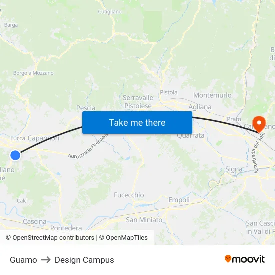 Guamo to Design Campus map
