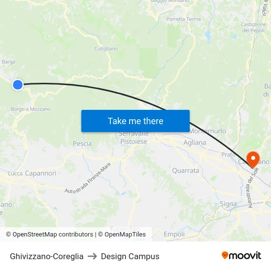 Ghivizzano-Coreglia to Design Campus map