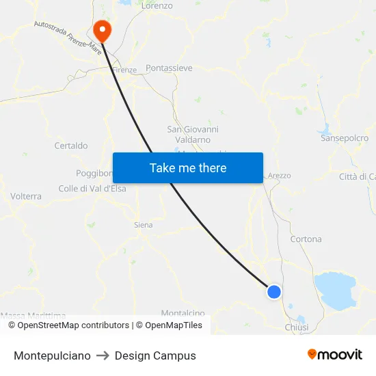 Montepulciano to Design Campus map
