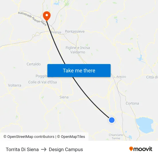 Torrita Di Siena to Design Campus map