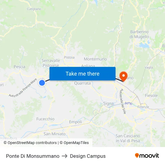 Monsummano Bridge to Design Campus map
