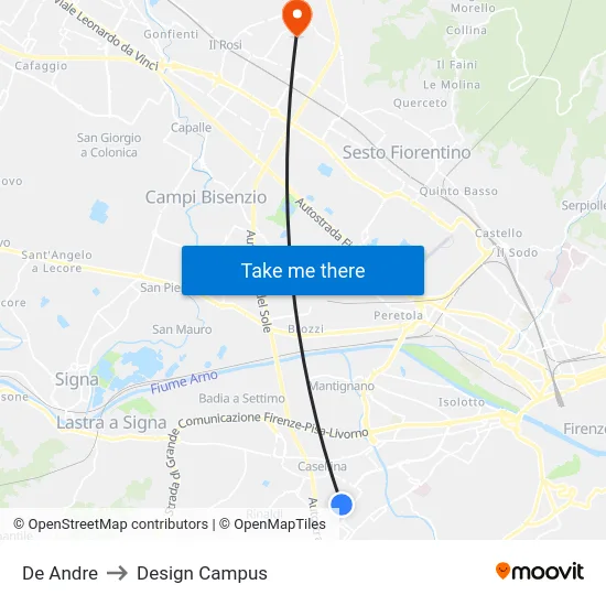 De Andre to Design Campus map