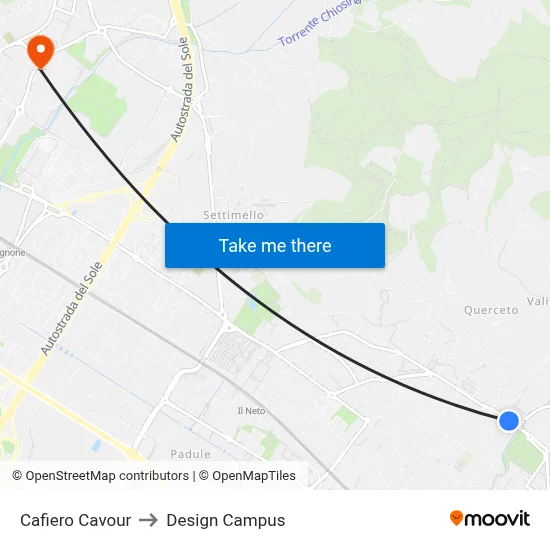 Cafiero Cavour to Design Campus map