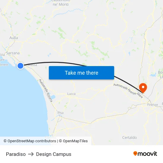 Paradiso to Design Campus map