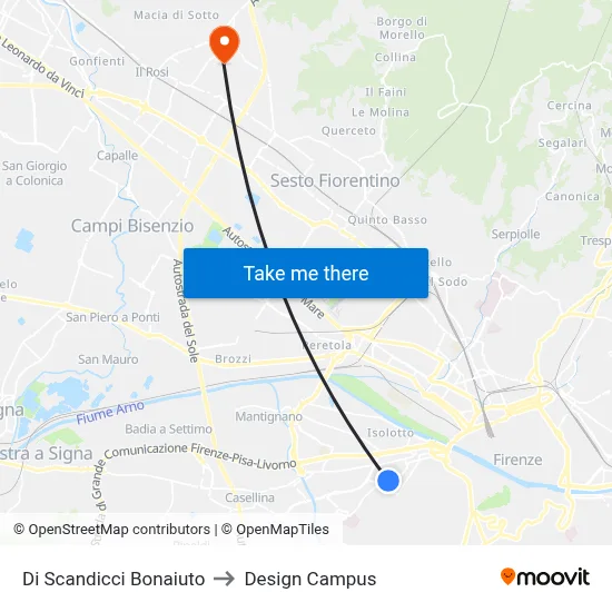 Di Scandicci Bonaiuto to Design Campus map