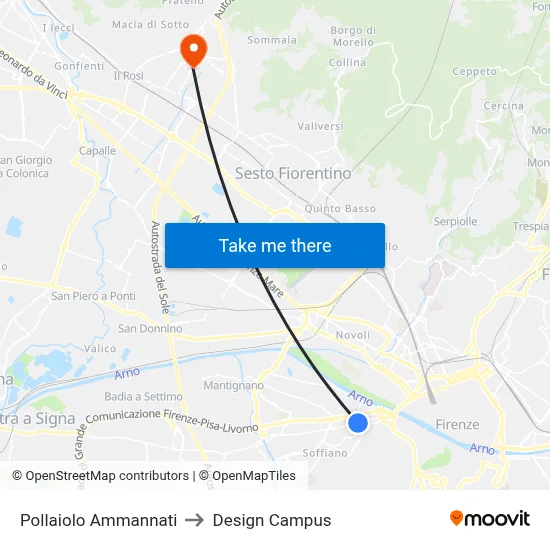 Pollaiolo Ammannati to Design Campus map