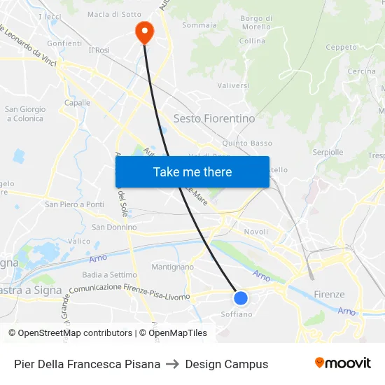 Pier Della Francesca Pisana to Design Campus map