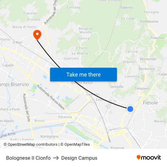 Bolognese Il Cionfo to Design Campus map