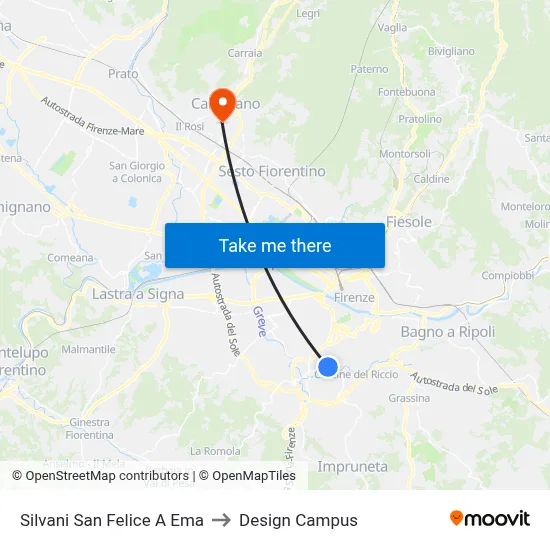 Silvani San Felice A Ema to Design Campus map