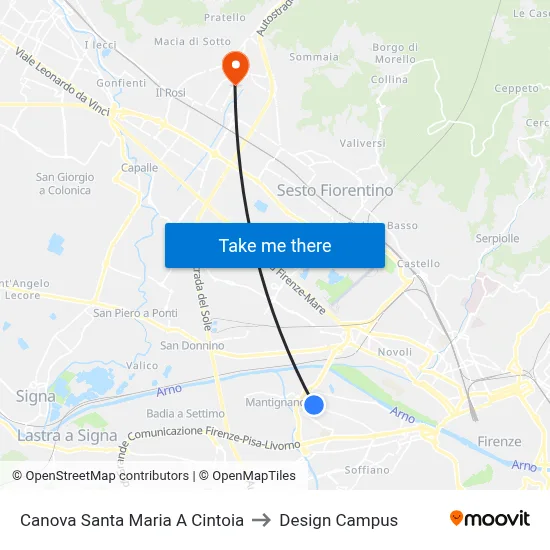 Canova Santa Maria a Cintoia to Design Campus map