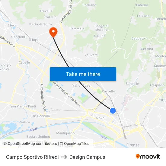 Rifredi Sports Field to Design Campus map