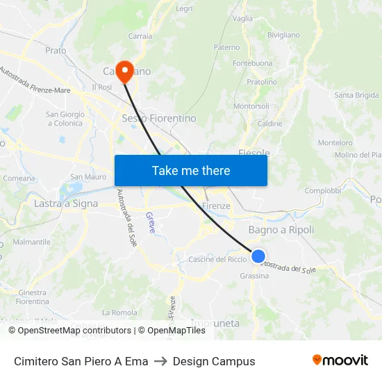 San Piero A Ema Cemetery to Design Campus map