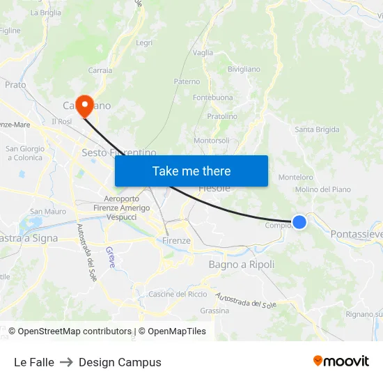 Le Falle to Design Campus map