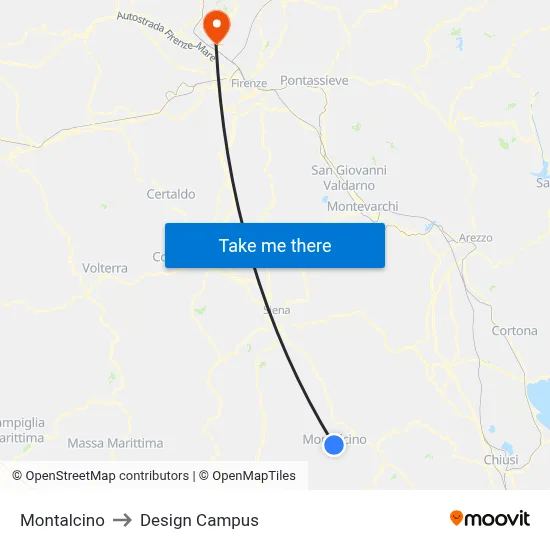 Montalcino to Design Campus map