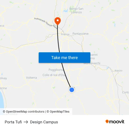 Porta Tufi to Design Campus map