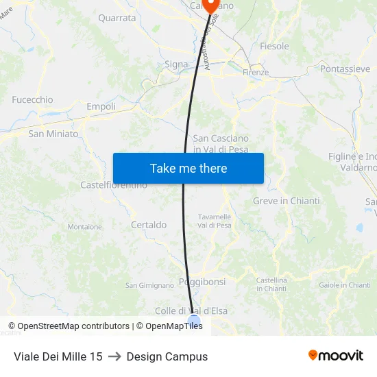 Viale Dei Mille 15 to Design Campus map