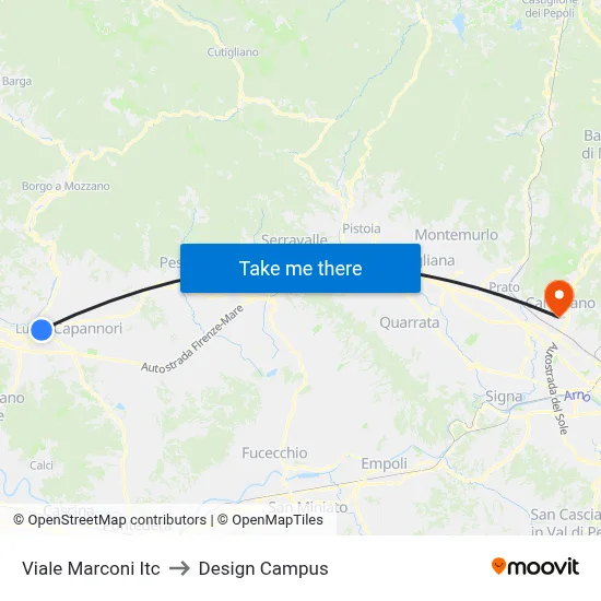 Viale Marconi ITC to Design Campus map