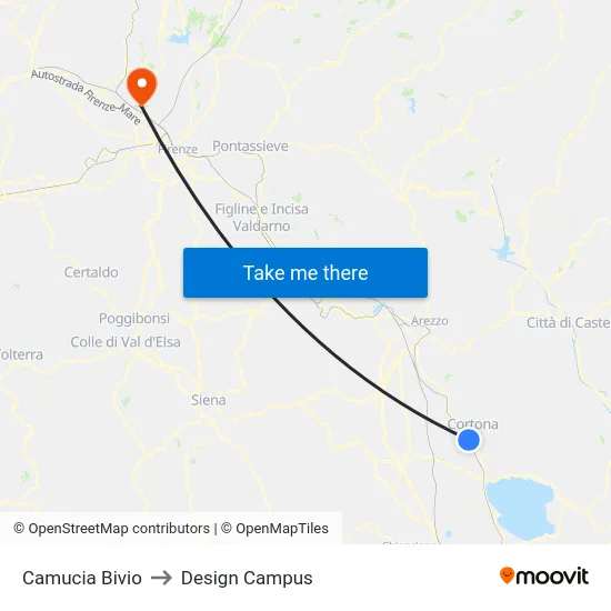 Camucia Bivio to Design Campus map