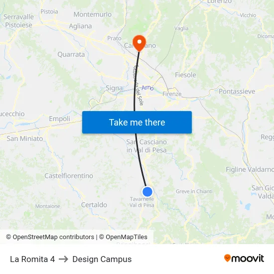 La Romita 4 to Design Campus map