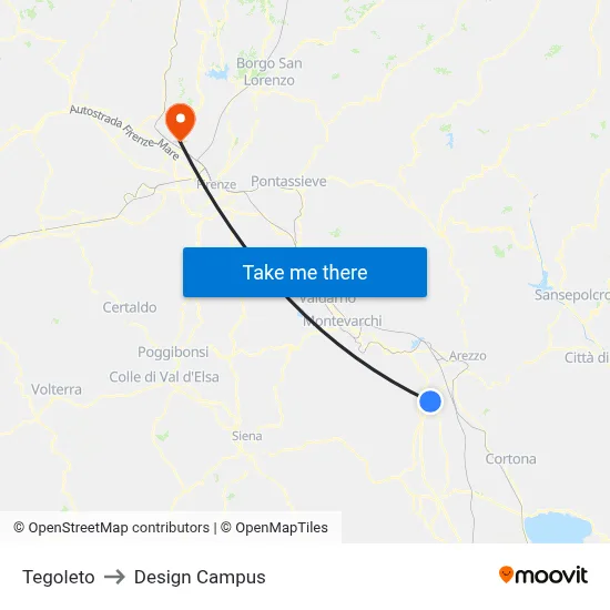Tegoleto to Design Campus map