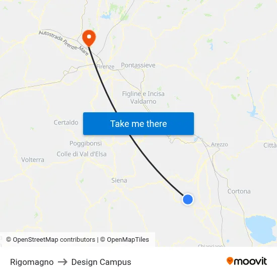 Rigomagno to Design Campus map