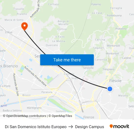 Di San Domenico Istituto Europeo to Design Campus map