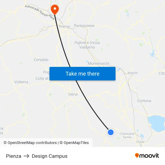 Pienza to Design Campus map