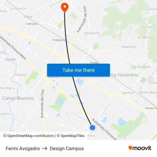 Fermi Avogadro to Design Campus map