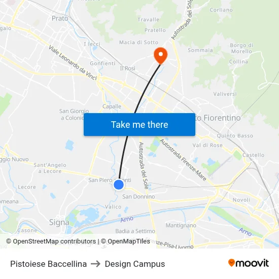 Pistoiese Baccellina to Design Campus map