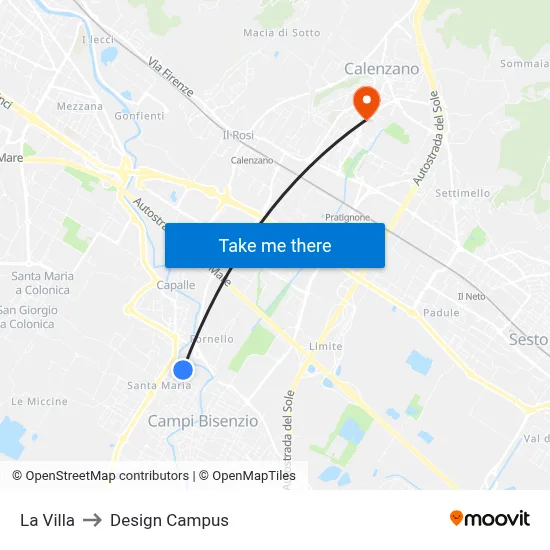 La Villa to Design Campus map