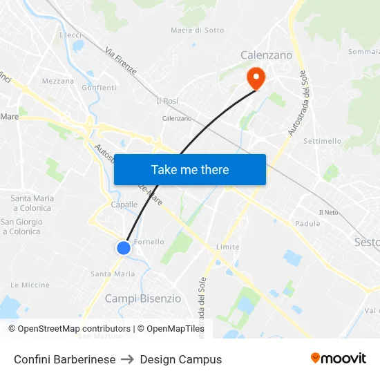 Barberino Borders to Design Campus map