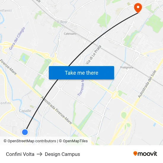 Confini Volta to Design Campus map